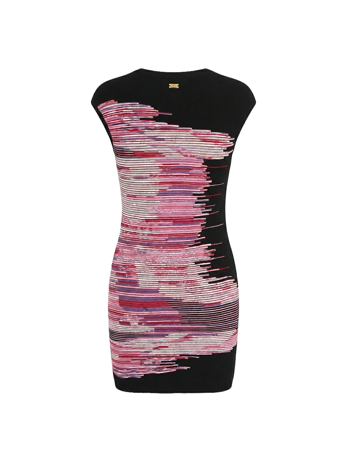 Czarna sukienka ESCADA z różowym abstrakcyjnym deseniem