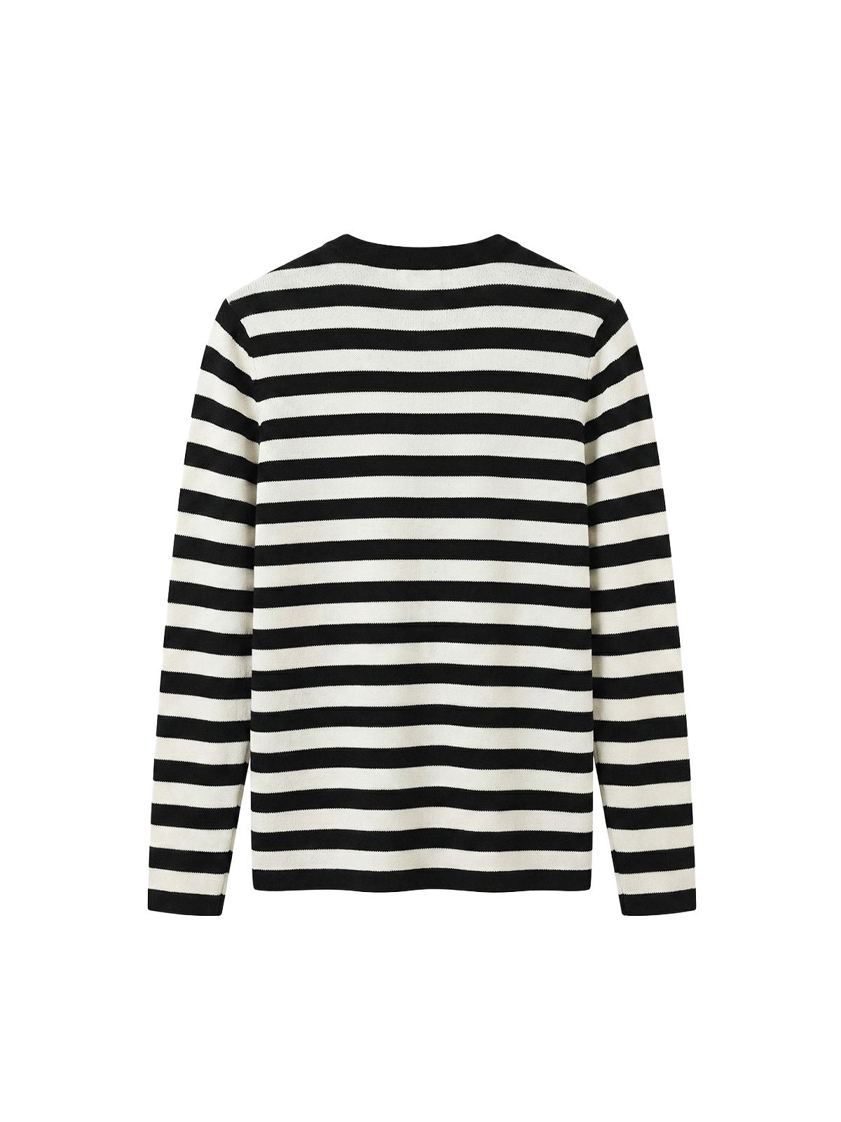 ESCADA elegancki sweter w paski z dekoracyjnym haftem