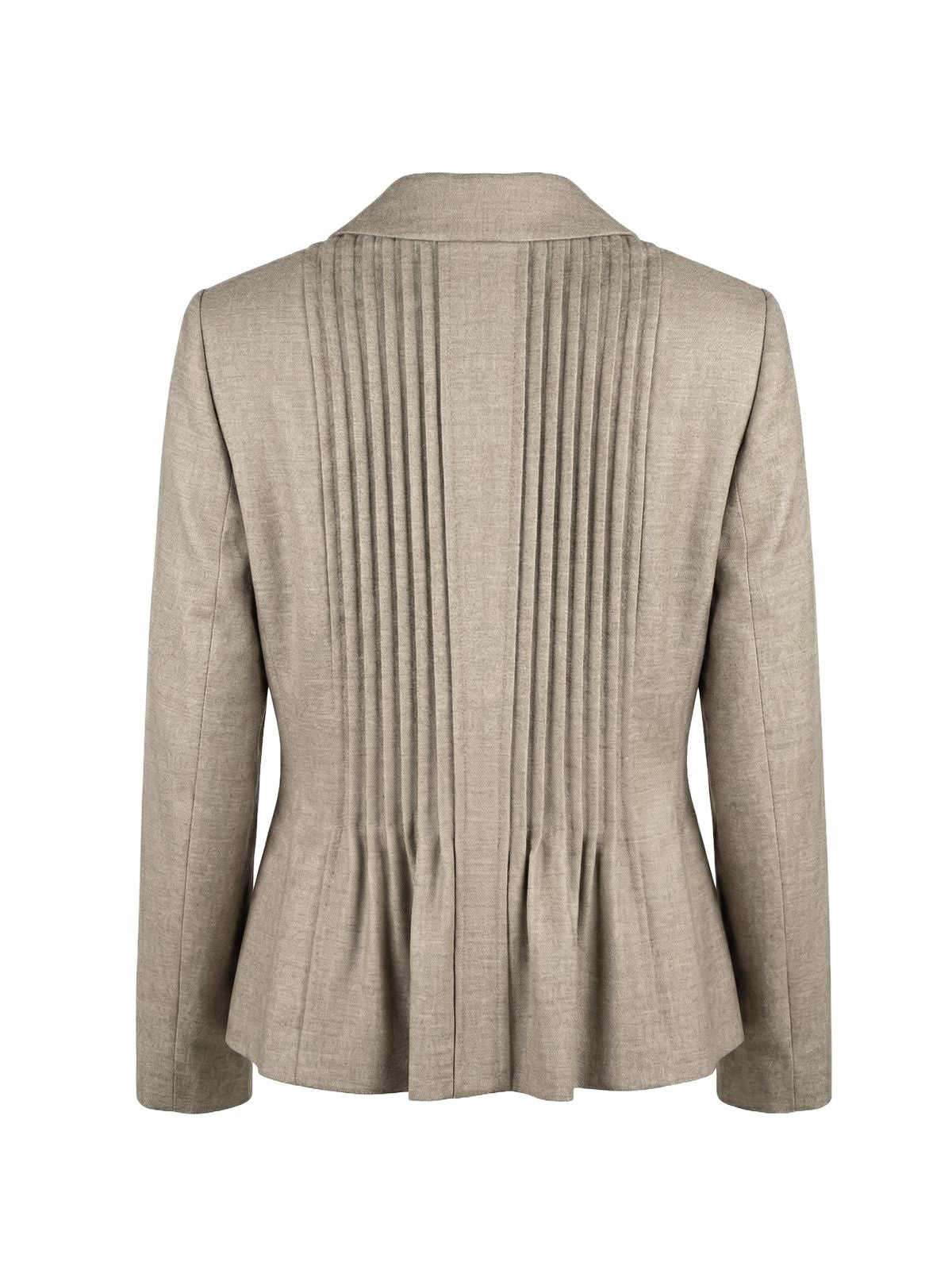 Żakiet ESCADA beżowy elegancki z dekoracyjnymi plisami na przodzie