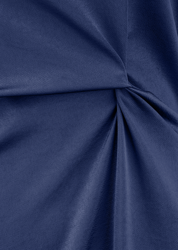 Sukienka RIANI granatowa o długości midi i krótkim rękawie