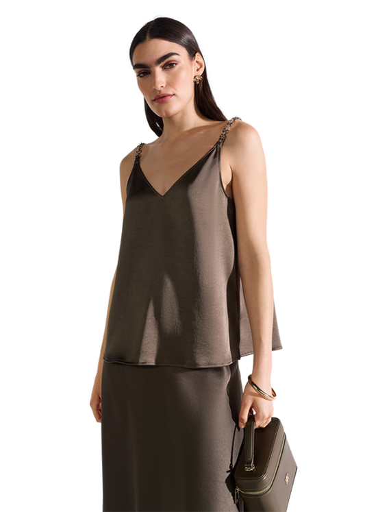 Top z łańcuszkowymi ramiączkami