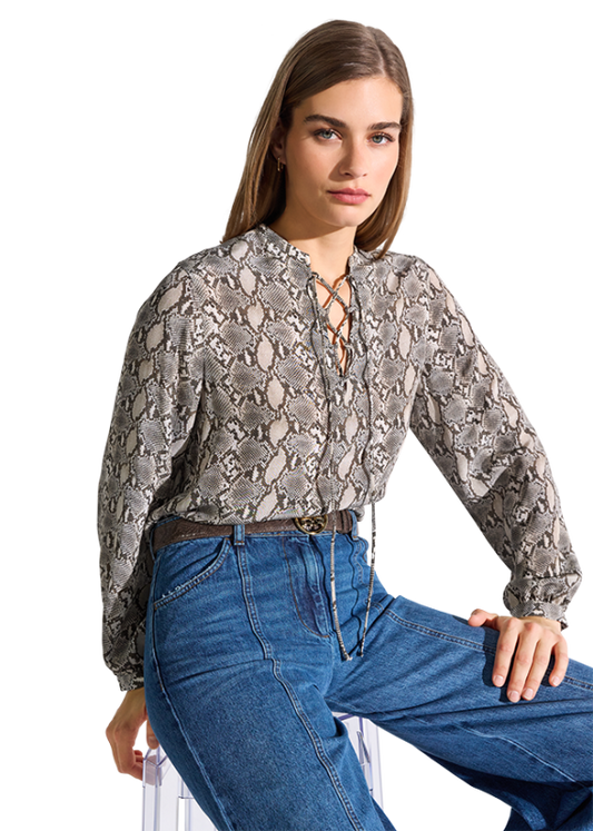 Bluzka w print wężowy