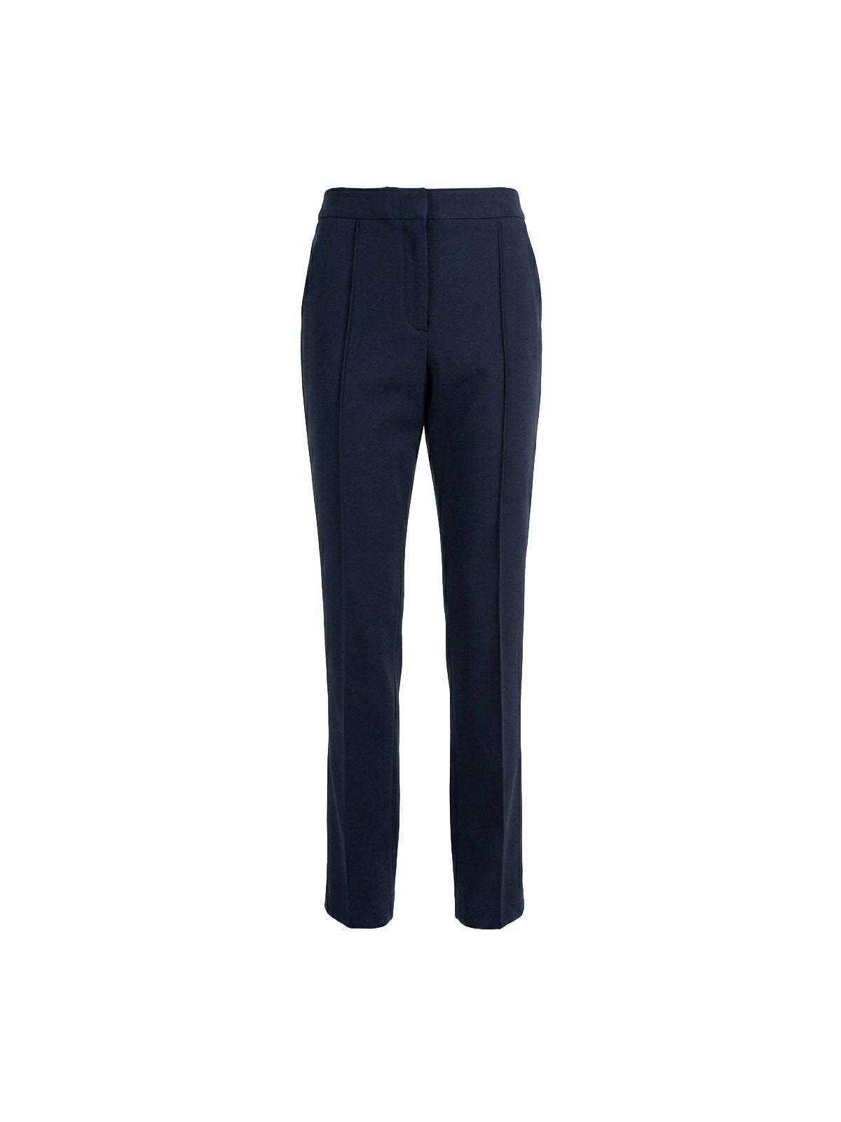 Granatowe spodnie ESCADA eleganckie z prostą, klasyczną nogawką