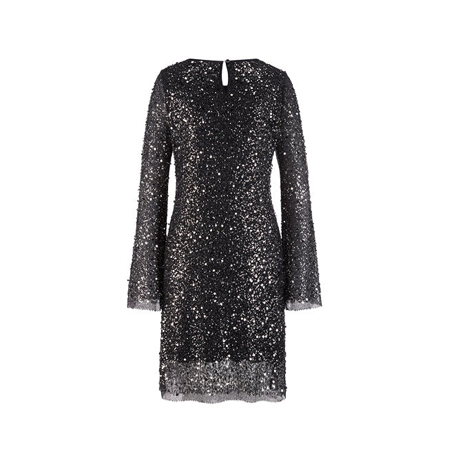 Sukienka RIANI czarna cekinowa o dopasowanym kroju