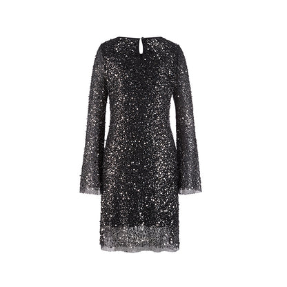 Sukienka RIANI czarna cekinowa o dopasowanym kroju